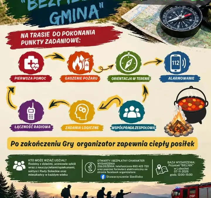 Gra terenowa „Bezpieczna Gmina” w Lubochni – 7 listopada 2026